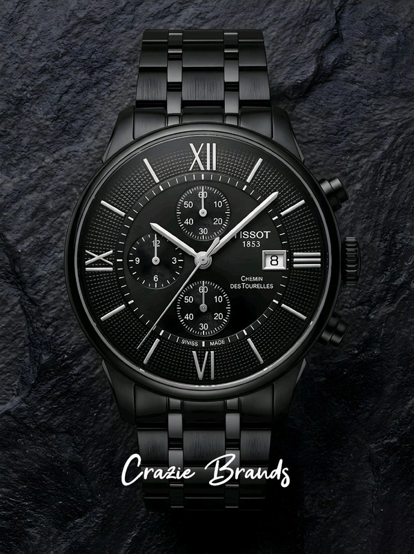 TISSOT_ T-Classic Chemin des Tourelles Chronograph Watch For Men - Black