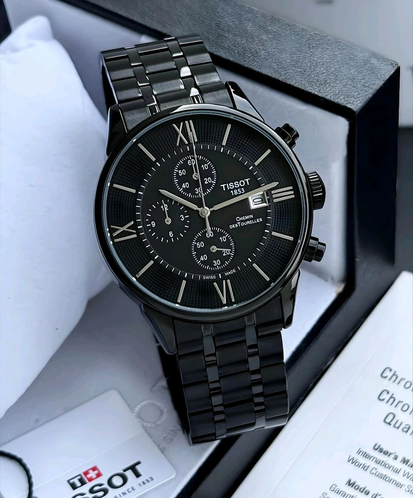 TISSOT_ T-Classic Chemin des Tourelles Chronograph Watch For Men - Black