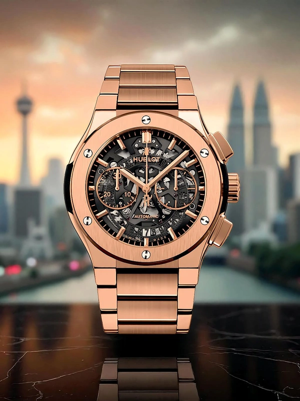 HUBLOT_ Classic Fusion Aerofusion King Gold Bracelet 45mm Watch For Men - Gold
