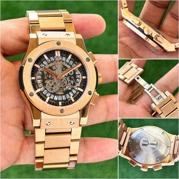 HUBLOT_ Classic Fusion Aerofusion King Gold Bracelet 45mm Watch For Men - Gold