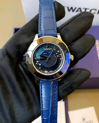 SWAROVSKI_ 5516305 Octea Lux Watch Leather strap, Blue, Stainless steel Watch For Women - Blue