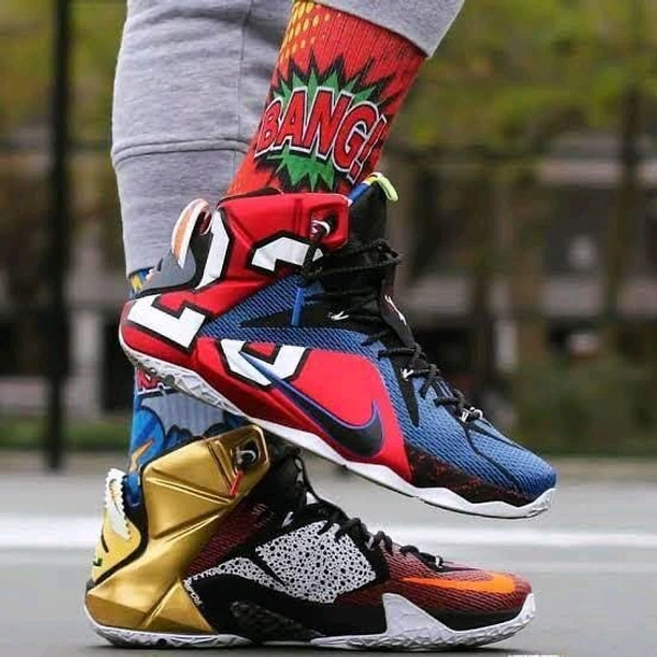 NIKE_ LEBRON 12 XII SE Phantom Red Blue Long Ankle Shoes For Men - Red/Blue, 43