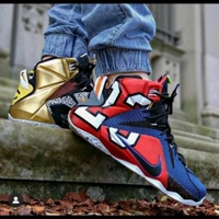 NIKE_ LEBRON 12 XII SE Phantom Red Blue Long Ankle Shoes For Men - Red/Blue, 44