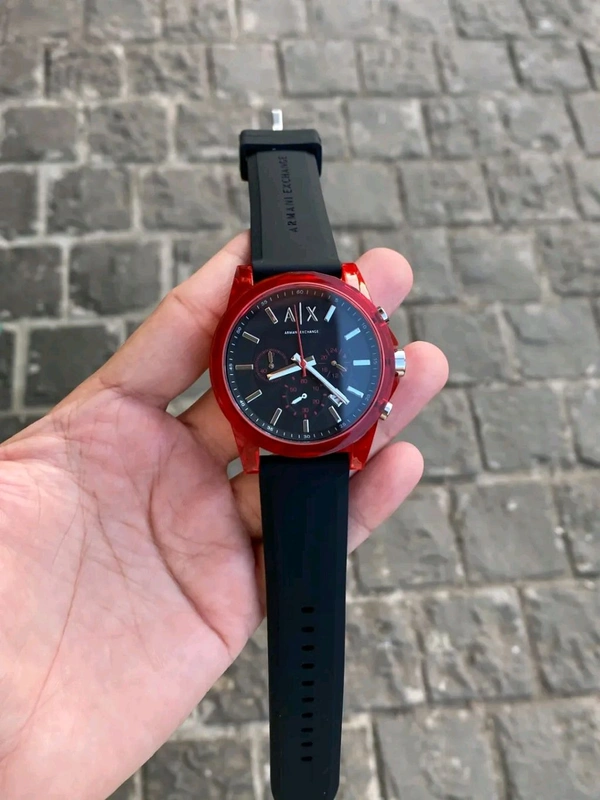 A|X Armani_ Exchange_ AX1338 Chronograph Quartz Black Red Watch For Men