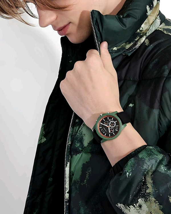A|X Armani_ Exchange_ AX1348 Chronograph Quartz Green Watch For Men - Green, Contact Sales Team On Whatsapp