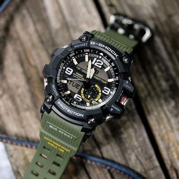 Casio_ G-Shock_ GG-1000-1A3DR Mudmaster Black Analog-Digital Dial Green Resin Strap Shock Resistant G662 Watch For Men - Green