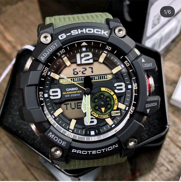 Casio_ G-Shock_ GG-1000-1A3DR Mudmaster Black Analog-Digital Dial Green Resin Strap Shock Resistant G662 Watch For Men - Green
