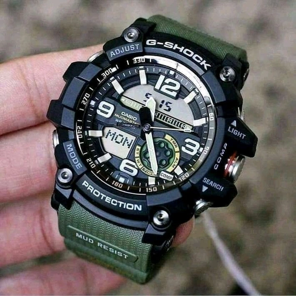 Casio_ G-Shock_ GG-1000-1A3DR Mudmaster Black Analog-Digital Dial Green Resin Strap Shock Resistant G662 Watch For Men - Green