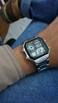 Casio_ World Time AE-1200WHD-1AV Digital, Metal Band, Silver, Watch For Men - Silver