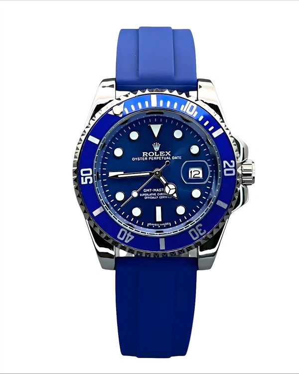 Rolex_ Submariner_ Oyester Perpetual Blue Quartz Watch For Men - Blue