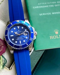 Rolex_ Submariner_ Oyester Perpetual Blue Quartz Watch For Men - Blue