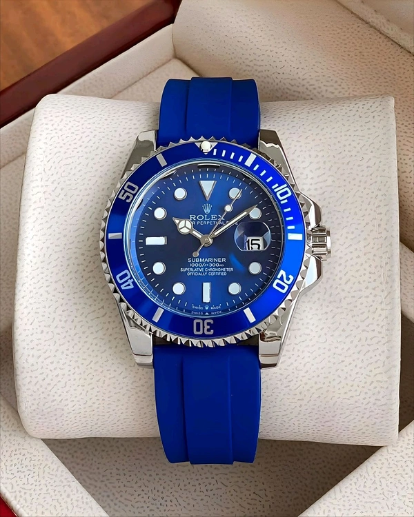 Rolex_ Submariner_ Oyester Perpetual Blue Quartz Watch For Men - Blue