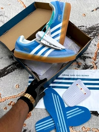 Adidas_ x Bad Bunny Indoor "San Juan" Sneakers For Men  - Blue, 41