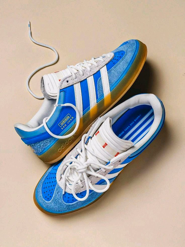 Adidas_ x Bad Bunny Indoor "San Juan" Sneakers For Men  - Blue, 42