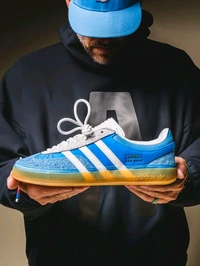 Adidas_ x Bad Bunny Indoor "San Juan" Sneakers For Men  - Blue, 42