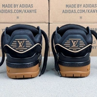 Louis_ Vuitton_ LV Trainer Maxi Black and Brown Suede Sneaker For Men - Black, 43