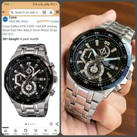 Casio_ Edifice_ EFR-539D-1AVUDF Analog Black Dial Men Watch Silver Strap