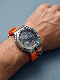 Casio G-Shock G-Steel GM-2100SS-1ADR Multicolored Ip Analog-Digital Dial Resin Band Men Watch G1293