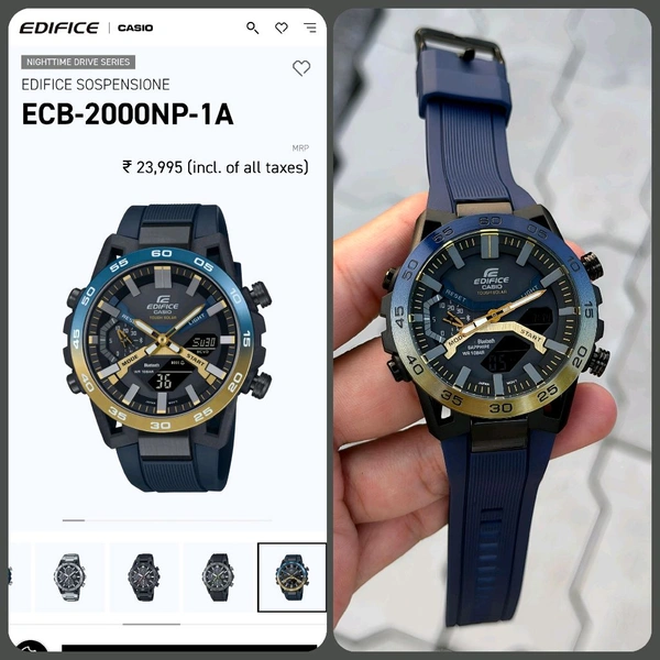 CASIO_ EDIFICE_ ECB-2000NP-1ADF Analogue Digital Quartz Watch For Men