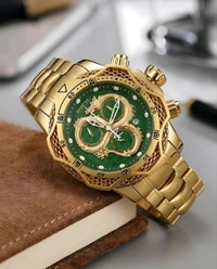 INVICTA_ RESERVE VENOM Green Dragon Dial Gold Chronograph Watch For Men