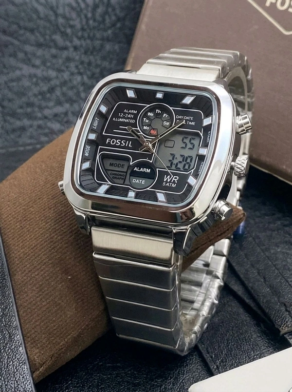 FOSSIL_ FS5889 Retro Analog-digital Watch in silver-tone stainless steel For Men