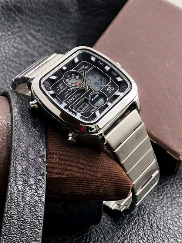 FOSSIL_ FS5889 Retro Analog-digital Watch in silver-tone stainless steel For Men