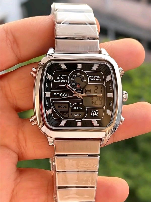FOSSIL_ FS5889 Retro Analog-digital Watch in silver-tone stainless steel For Men