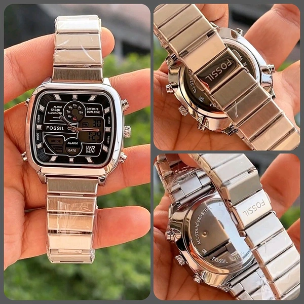 FOSSIL_ FS5889 Retro Analog-digital Watch in silver-tone stainless steel For Men