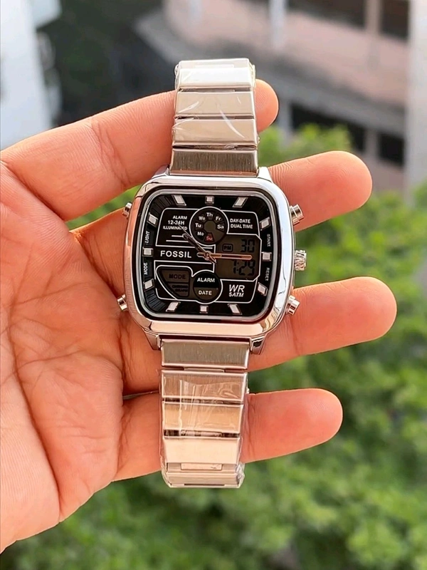 FOSSIL_ FS5889 Retro Analog-digital Watch in silver-tone stainless steel For Men