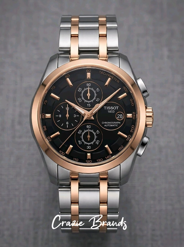 TISSOT_ COUTURIER_ Chronograph Quartz Silver-Gold Tone Watch For Men