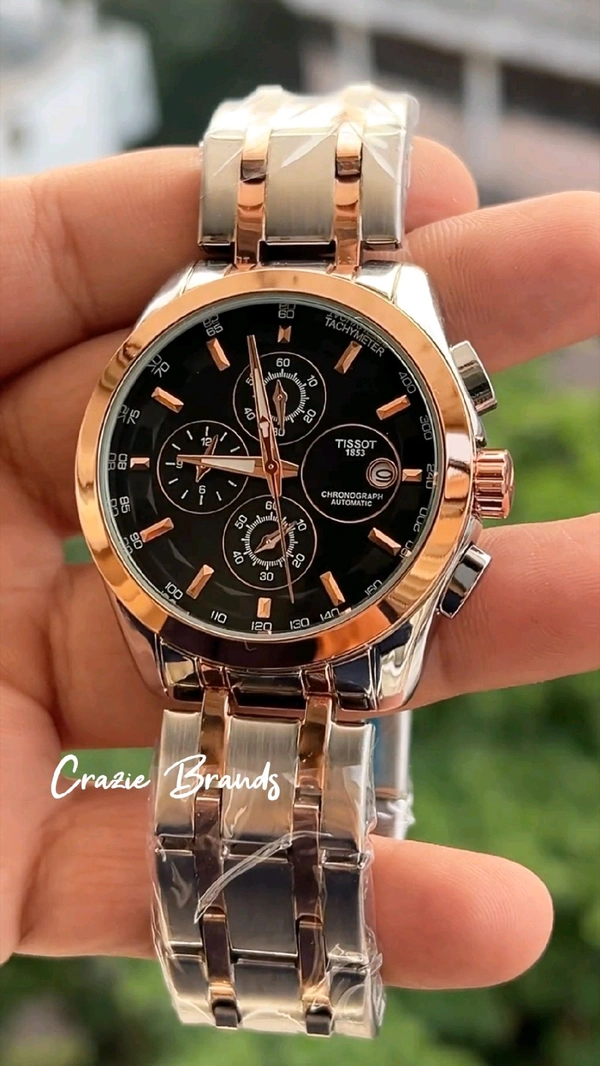 TISSOT_ COUTURIER_ Chronograph Quartz Silver-Gold Tone Watch For Men