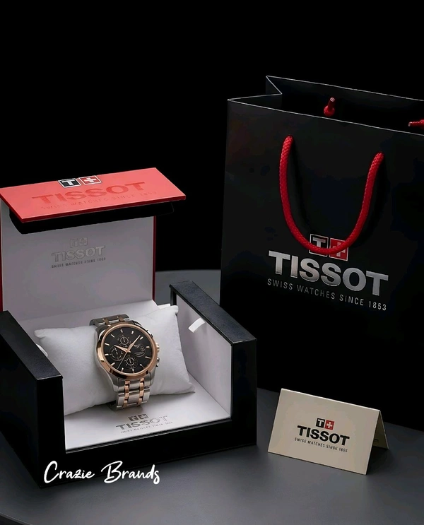 TISSOT_ COUTURIER_ Chronograph Quartz Silver-Gold Tone Watch For Men