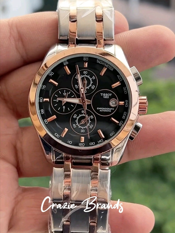 TISSOT_ COUTURIER_ Chronograph Quartz Silver-Gold Tone Watch For Men