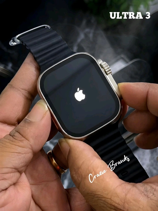 APPLE_ WATCH ULTRA 3 Silver Dial 49mm Smartwatch With Black + Orange Ocean Band