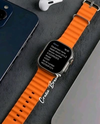 APPLE_ WATCH ULTRA 3 Silver Dial 49mm Smartwatch With Black + Orange Ocean Band