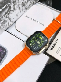 APPLE_ WATCH ULTRA 3 Silver Dial 49mm Smartwatch With Black + Orange Ocean Band