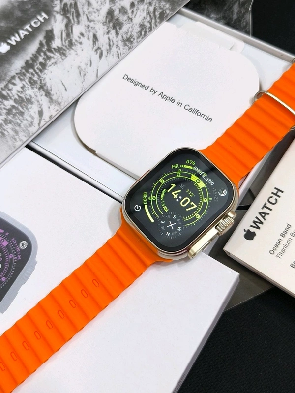 APPLE_ WATCH ULTRA 3 Silver Dial 49mm Smartwatch With Black + Orange Ocean Band