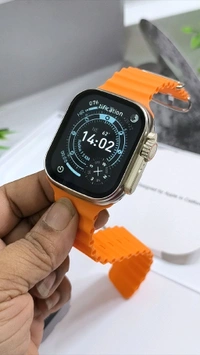 APPLE_ WATCH ULTRA 3 Silver Dial 49mm Smartwatch With Black + Orange Ocean Band