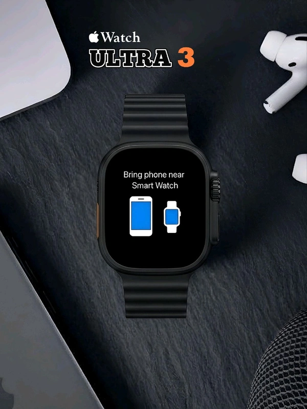 APPLE_ WATCH ULTRA 3 Black Dial 49mm Smartwatch With Black Ocean Band