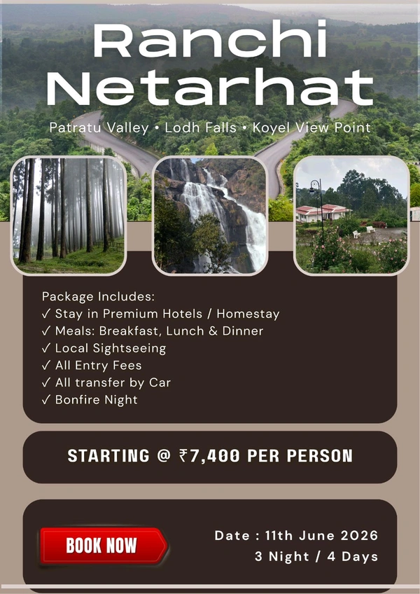 RANCHI NETARHAT (11th June) - 3N/4D