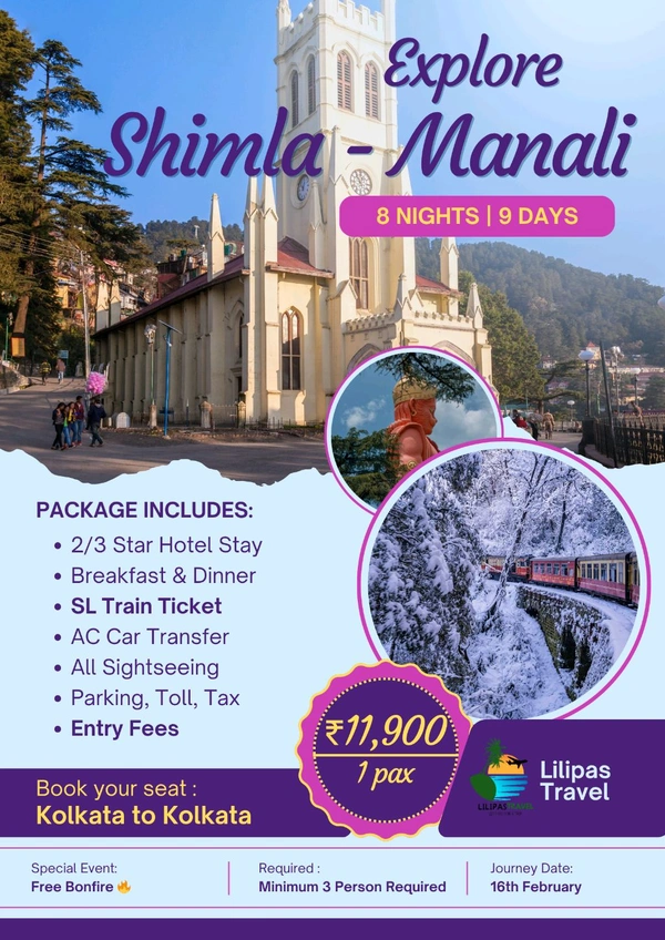 SHIMLA MANALI (16th FEB ) - 8N/9D