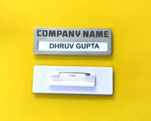 Reusable S S Metal Silver Badge Order Online India
- 70x25 mm