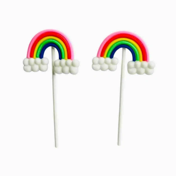 The Baking Curv Rainbow Cake Topper – Mixed Design Decorative Topper for Birthdays & Celebrations