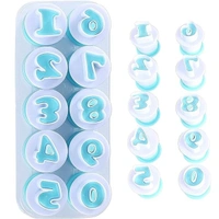0-9 Numbers Cake Mold, Fondant Cookies Plunger Cutter Molds, DIY Chocolate Sugarcraft Stamp Impress, Numbers Cookie Cutters