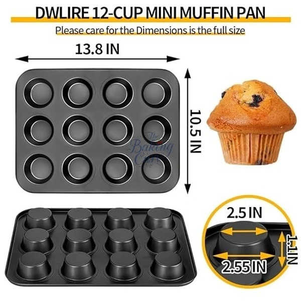 The Baking Curv 12-Cup Non-Stick Mini Muffin Pan – Perfect for Baking Cupcakes and Bite-Sized Treats