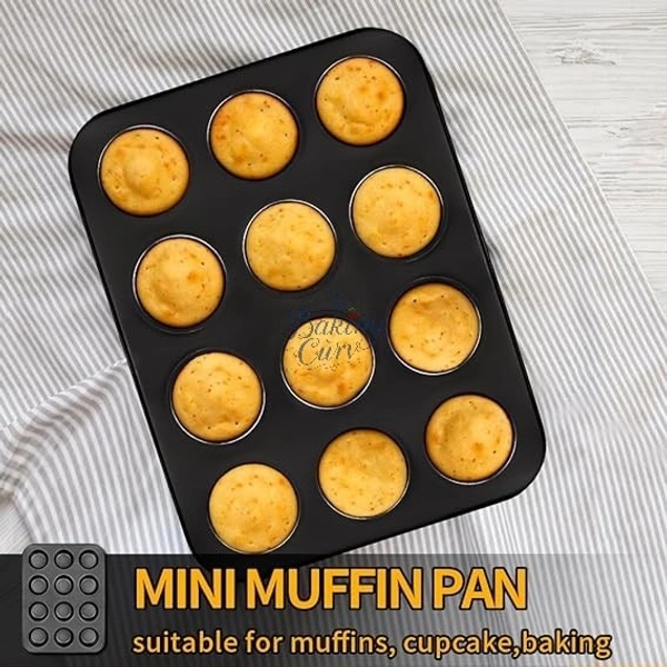 The Baking Curv 12-Cup Non-Stick Mini Muffin Pan – Perfect for Baking Cupcakes and Bite-Sized Treats