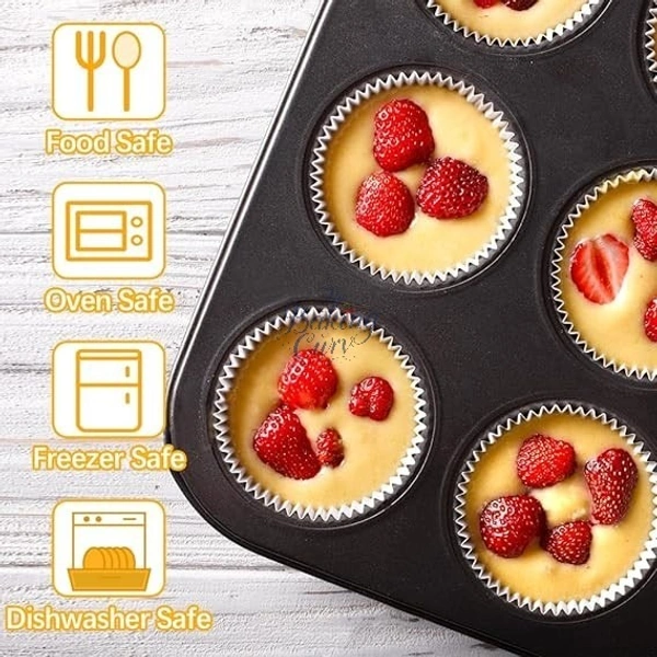 The Baking Curv 12-Cup Non-Stick Mini Muffin Pan – Perfect for Baking Cupcakes and Bite-Sized Treats