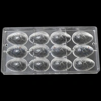 The Baking Curv 12 Holes Easter Eggs Shape Polycarbonate Chocolate Mold DIY Cake Decorating Mold Chocolate Pudding Moulds