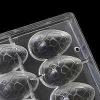 The Baking Curv 12 Holes Easter Eggs Shape Polycarbonate Chocolate Mold DIY Cake Decorating Mold Chocolate Pudding Moulds