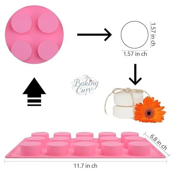 The Baking Curv 15 Cavity Round Silicone Soap Mold